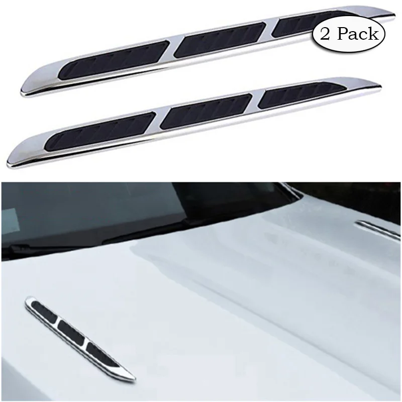 

2 Pack Car 3D Sticker Personality Chrome Grille Shark Gill Simulation Air Flow Vent Fender Decal Auto Decoration Ping HOT HZ007