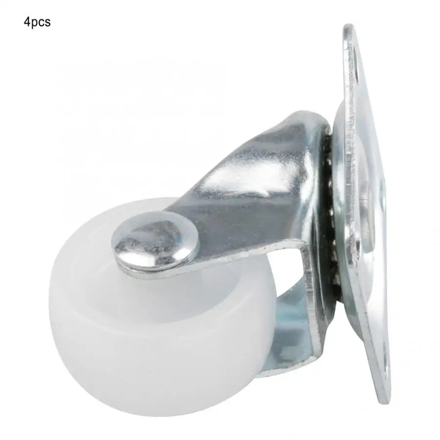 Details about   4PCS Universal Casters 1\" Wheels White Roller Wheel For Furniture Trolley Chair 