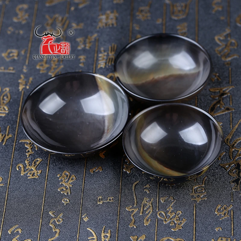 

Pure handmade natural water buffalo horn small bowl with thick black horn bowl.