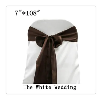 

Free Shipping 100 pcs chocolate brown wedding bows for banquet chair for Wedding Decoration