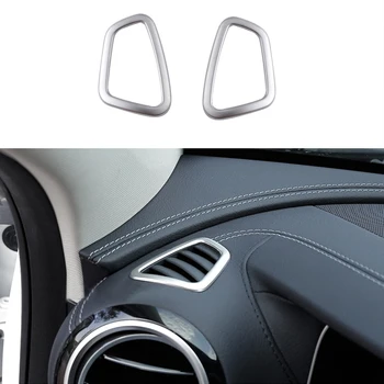 

2pcs Chrome plate Stainless Steel Upper Air Outlet Frame Cover Trim For Mercedes-Benz E Class W213 2017