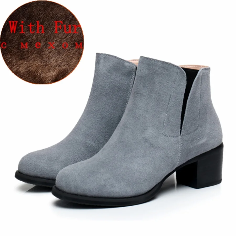 Suede Angle Boots Genuine Leather Ankle Comfortabl