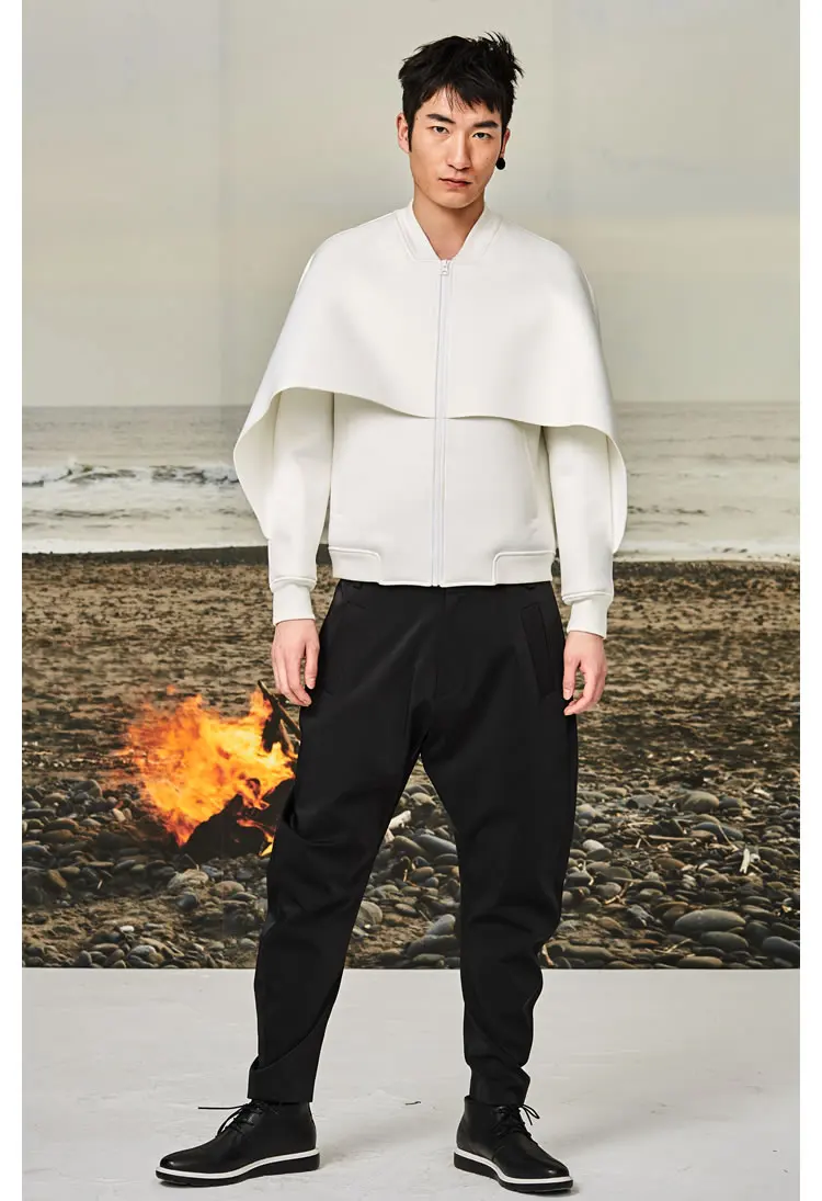 XS-5XL Новинка мужская одежда Большой взрыв GD тонкий белый Композитный воздух многослойная куртка пальто плюс размер певица костюмы