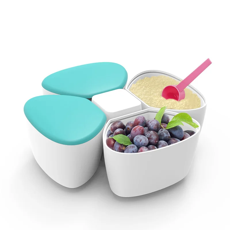 

Baby Milk Powder Container 4 Grids Portable Large Capacity Infant Food Supplement Boxes Newborn Feeding Snack Storage Box T2154