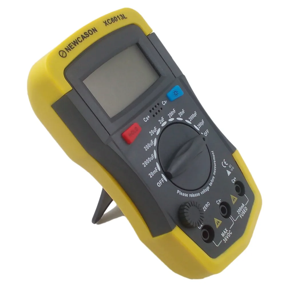 Newcason Digital LCD Display XC6013L Capacitance Tester with Battery in Circuit 3-Digital AC HVAC Tester Measurement