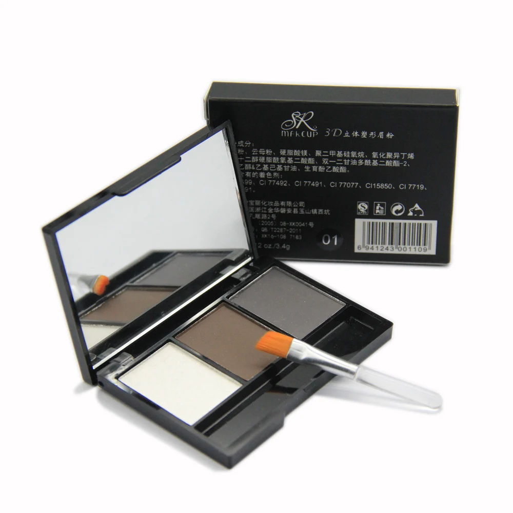 

Eyes Makeup 3-color Eyebrow Powder Palette with Brows Brush Long-lasting Cosmetics Eye Brow Enhancer Pencil Make up Eyebrows Pen