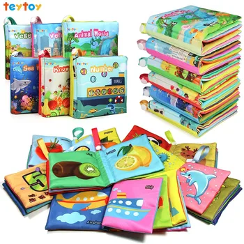 My First Soft Book,teytoy 6 PCS Baby Cloth Books Early Education Toys Activity Learn Book for Toddler, Infants oxford first atlas activity book