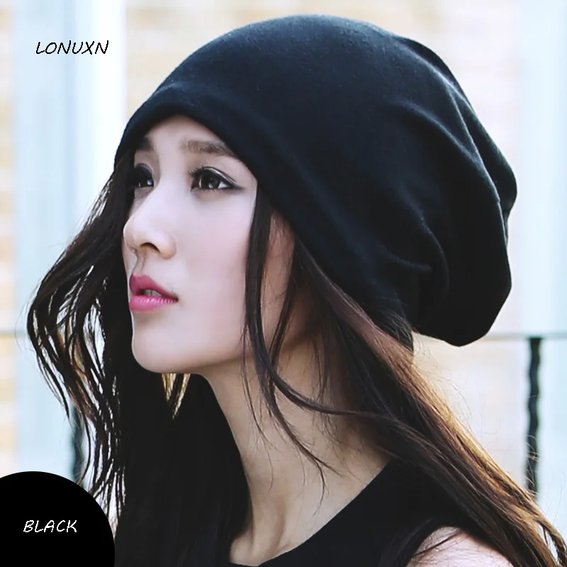 Female Korean winter hat sleeve cap thin solid cap all match Baotou Hat