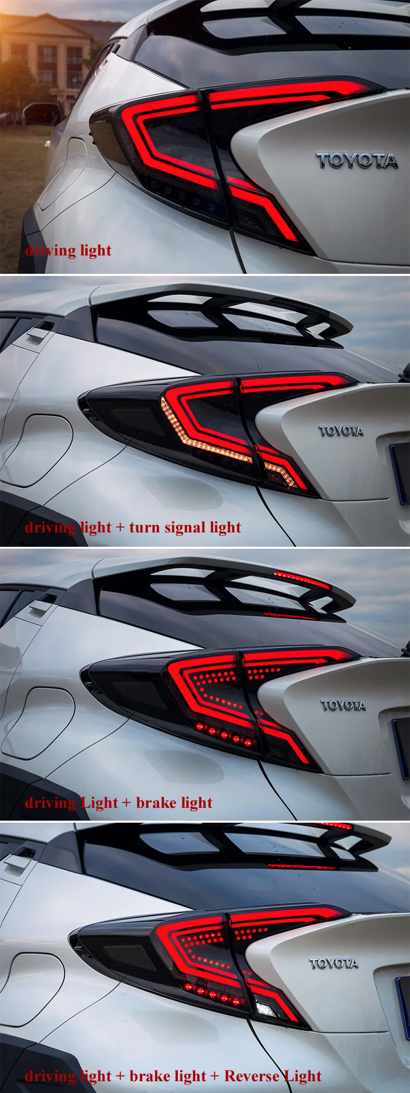 Автомобильный Стайлинг задние фонари для Toyota CH-R C-HR CHR светодиодные задние фары Противотуманные фары задние фары DRL+ тормоз+ Парк+ Сигнальные огни