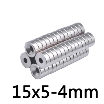 

10pcs 15mm x 5mm hole 4mm ring rare earth strong countersunk head neodymium magnet strong magnetic round hole 15 * 5-4