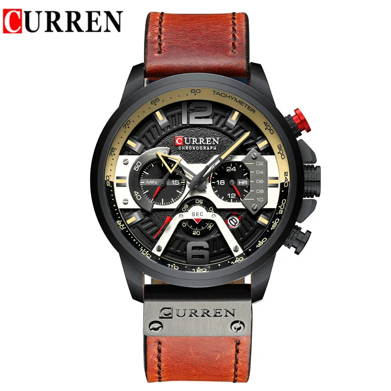 CURREN 8329 Relogio Masculino спортивные часы для мужчин лучший бренд класса люкс кварцевые мужские часы с хронографом и датой военные водонепроницаемые наручные часы - Цвет: CU832905 without box