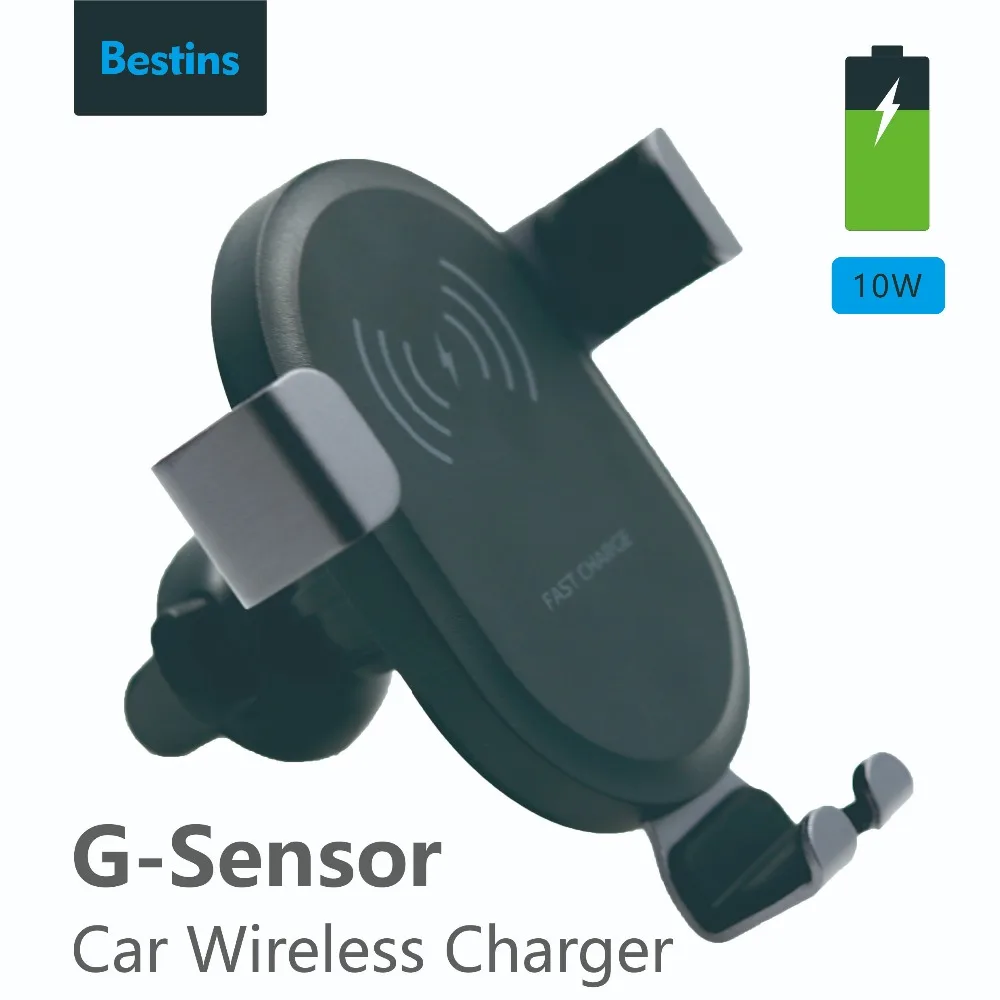 

Bestins Car Mount Qi Wireless Charger For iPhone X 8 Quick Charge Fast Wireless Charging Pad Car Holder Stand For Samsung Tablet
