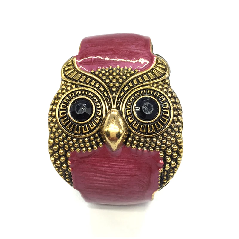 

Resin joia owl bracelet vintage punk hippie cuff bangles wide bracelets fashion jewelry womens accessories/les nereides/Gioielli
