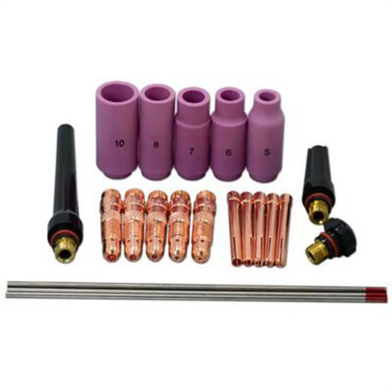 

22pcs Set Kit TIG Gas Lens Welding Torch Accessory Replacement For WP 17 18 26
