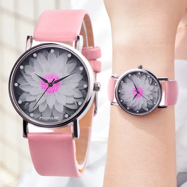 Women Watches Zegarek Damski Fashion Women's Flower Leather Band Diamond Analog Women Watches Zegarek Damski Fashion Women's Flower Leather Band Diamond Analog