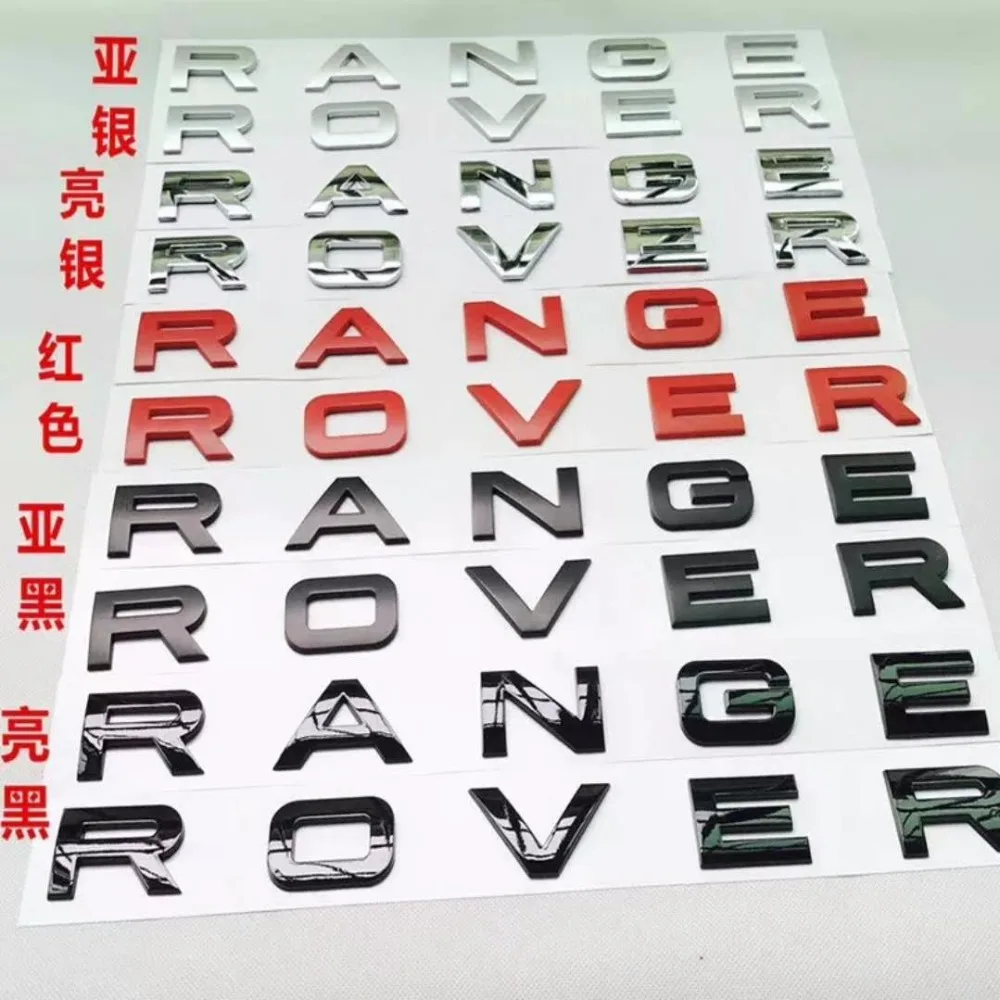 2X NEW Chrome Matt silver glossy black red hood front badge Letter emblem for Range rover Land car stickers | Автомобили и