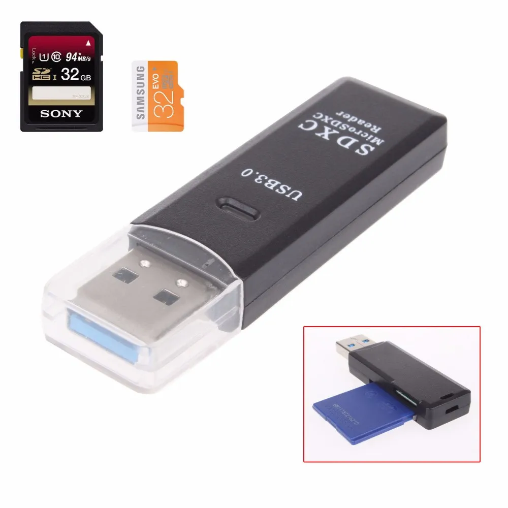 Картридер leadzoe USB 3,0 Портативный Micro SD/SDXC/TF Smart Card Reader адаптер для SD/TF micro SD pc ноутбук аксессуары