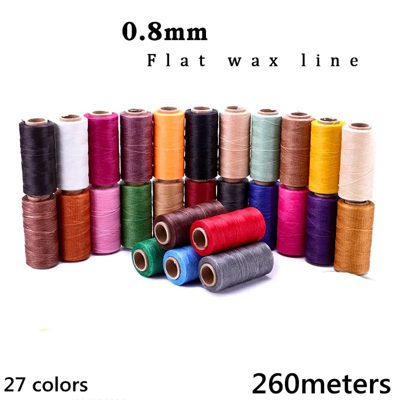 

0.8mm round wax line 260 meters Leather Craft Hand Sewing Thread Polyester Round Waxed Line 27colors