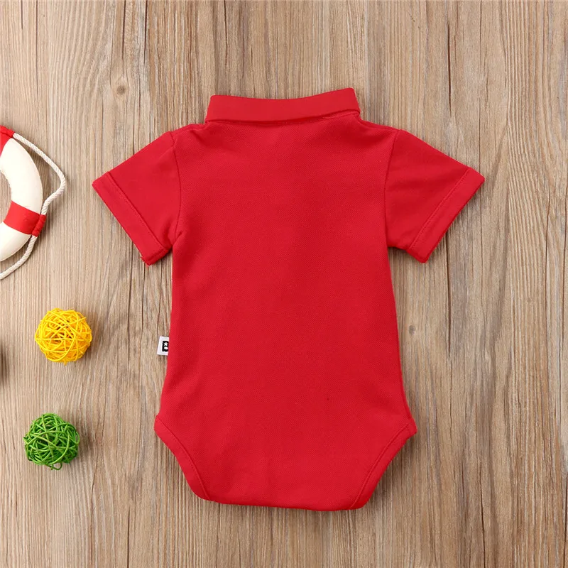 Летний для новорожденных комбинезон с короткими рукавами Bebe custume Polo однотонные комбинезоны спецодежда с отложным воротником для маленьких мальчиков и девочек