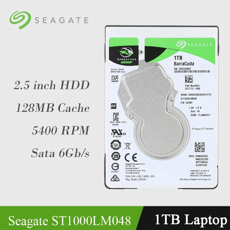 

Seagate Internal HDD 2.5" 1TB 1000GB HDD Notebook Laptop HDD Hard Disk Drive hdd 2.5" 7mm 5400RPM SATA 6Gb/s 128MB Cache Drive