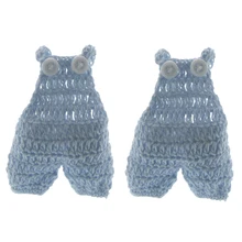 12 шт. миниатюрный Вязаный комбинезон ручной работы с пуговицами для крещения, крещения, вечерние украшения на стол 7,5x6,0 см