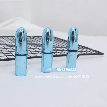 

12.1mm Light Blue Plastic Lipstick Tube Empty Elegant Bullet Shape Cosmetic Lip Rouge Containers Bottle Lip Balm Bottle Tube