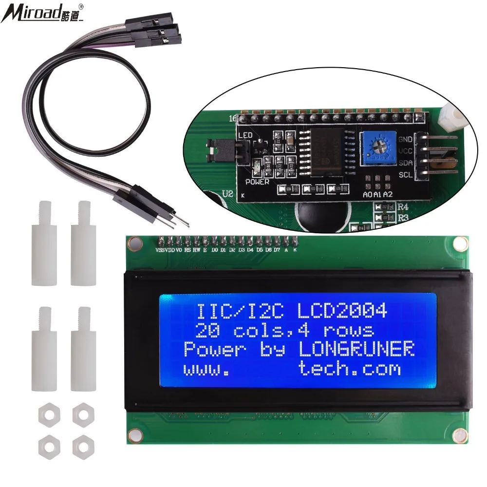 Для Arduino UNO R3 Мега 2560 miroad 20x4 ЖК дисплей модуль IIC/I2C/TWI Серийный 2004 с экраном панелью