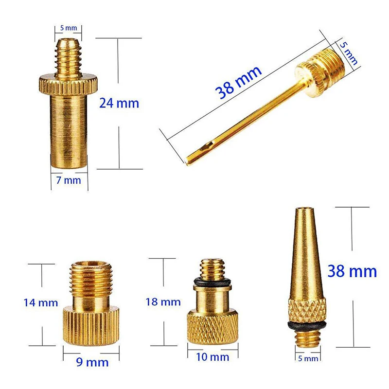 Колпачок велосипедный Клапан адаптер Соединительная насадка комплект Замена для надувания шин запчасти 10 шт. золотые велосипедные запчасти