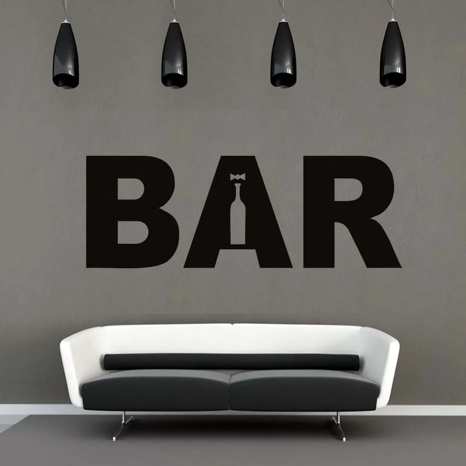 Barra Restaurante etiqueta carteles tatuajes de pared de vinilo Pegatina Quadro Parede decoración Mural botella de vino etiqueta engomada del arte extraíble