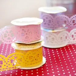 Romatic Lovely Lace Decorative Roll Tape Washi Paper Decorative Sticky Masking Self Adhesive Tape DIY Scrapbooking Romatic Lovely Lace Decorative Roll Tape Washi Paper Decorative Sticky Masking Self Adhesive Tape DIY Scrapbooking