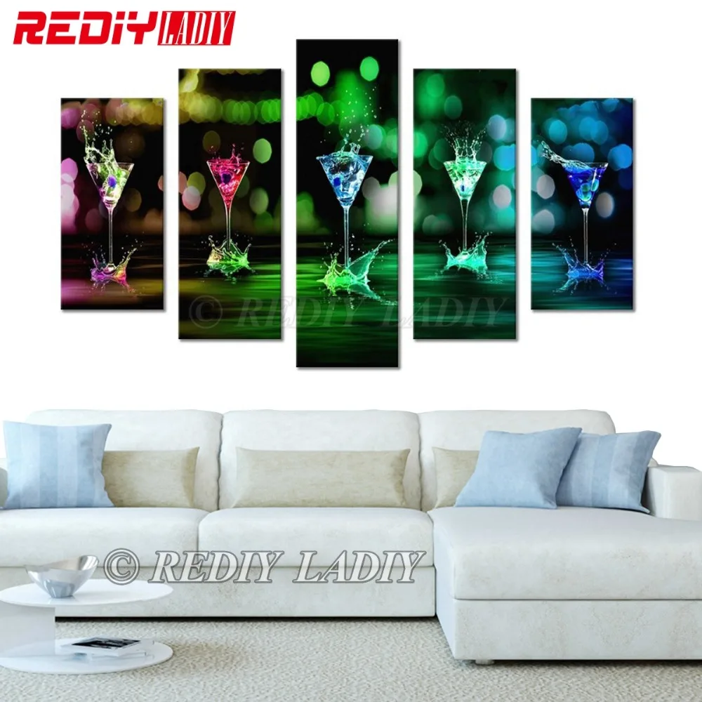 

Diamond Painting Triptych Diamond Embroidery Color Cocktail Multi Pictures Rhinestones Cross Stitch Modular Wall Arts Home Decor