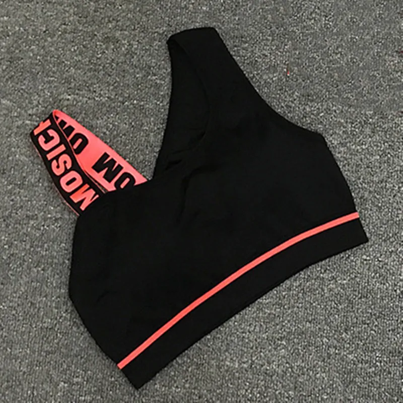 New Letter Cut Out Sports Bra Women Fitness