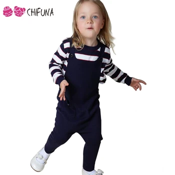 

chifuna Spring Autumn Kids Overalls Boys Girls Fashion Pocket Knitted Jumpsuit 2017 New Casual Children's Overalls