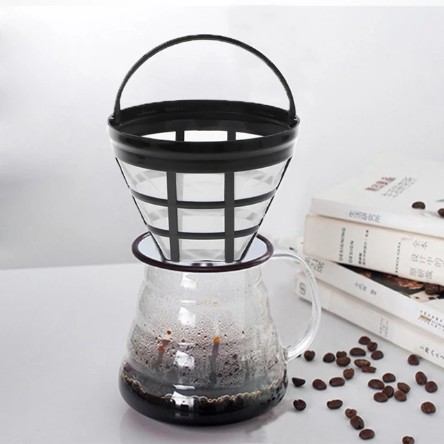 Best Price New 2018 Replacement Coffee Filter Reusable Refillable Basket Cup Style Brewer Tool Black Coffee Filter 11.5*10cm