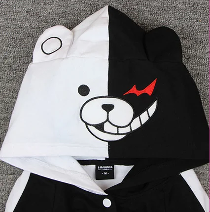 Толстовка с капюшоном для взрослых из толстого хлопка с аниме Danganronpa Monokuma, куртка, костюмы для косплея для женщин и мужчин размера плюс