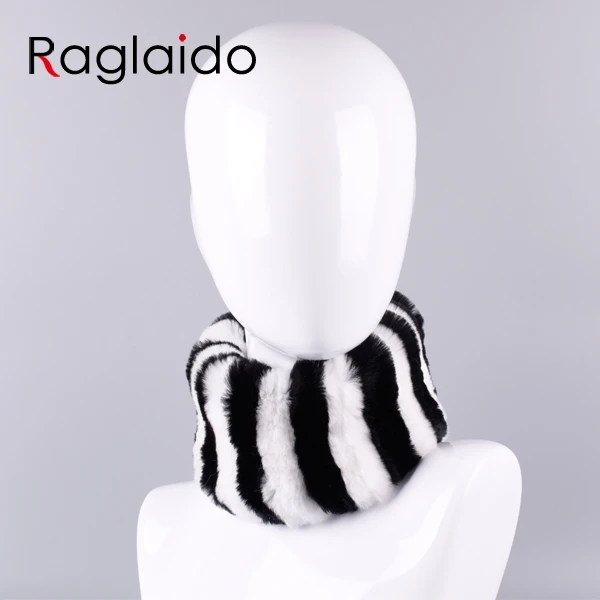 

Raglaido Women Scarves handbands Real Fur Neck Warmer Winter Rabbit Warm Soft Brand Fur Scarf elastic ring Collars LQ07019