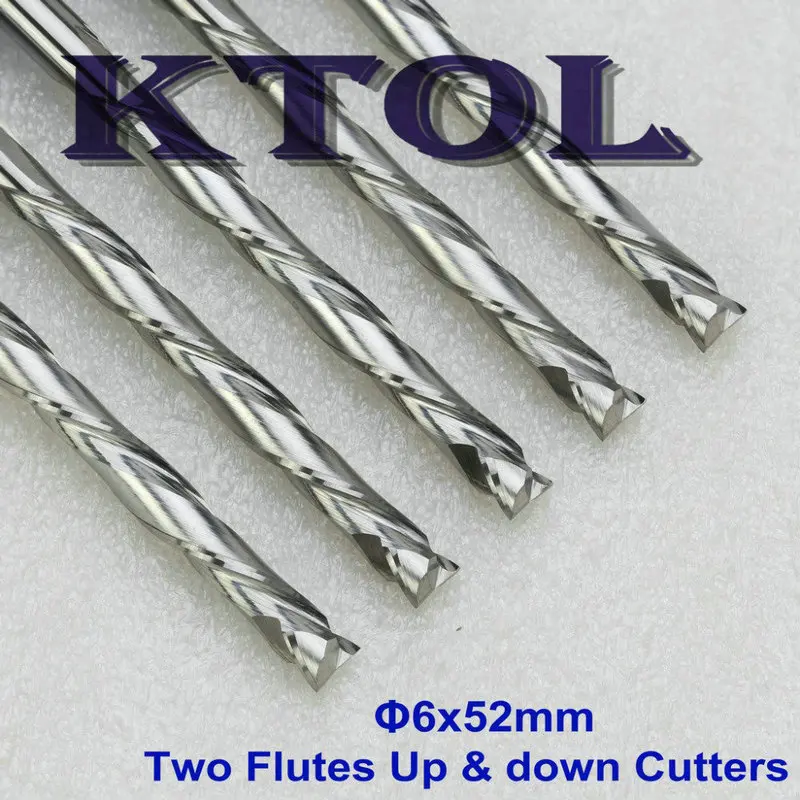 2 Flute End Mill Milling Cutters for Wood Compression Bit Up Down Cutter Solid Carbide Endmills