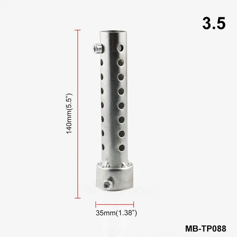 silver 3.5cm Глушитель мотоцикла дБ убийца глушители для автомобиля перегородка съемный 35 мм 42 мм 45 мм 48 мм 60 мм Универсальный хром MB-TP088 - Цвет: silver 3.5cm