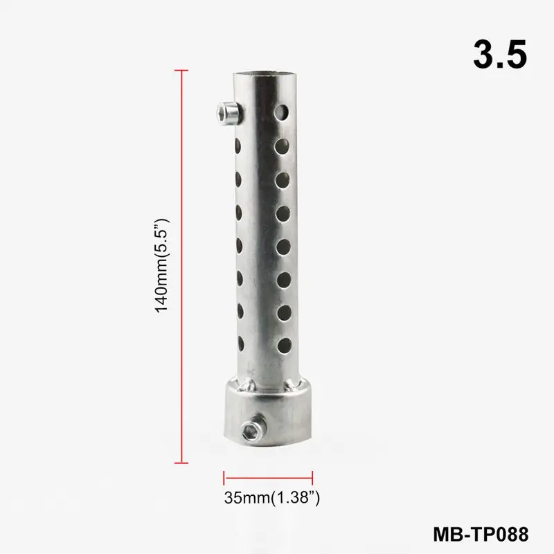 Глушитель мотоцикла дБ убийца глушители для автомобиля перегородка съемный 35 мм 42 мм 45 мм 48 мм 60 мм Универсальный хром MB-TP088 - Цвет: silver 3.5cm