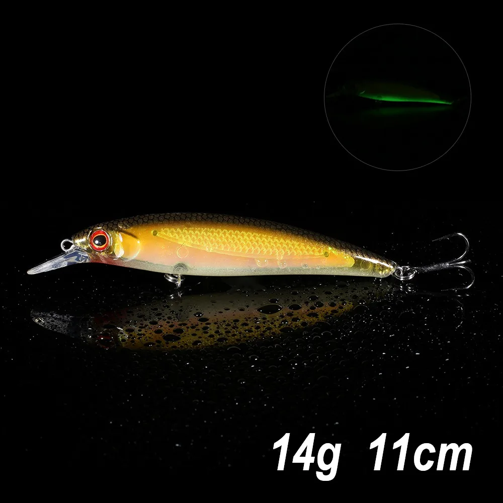 Biwvo Minnow приманки металлические кальмары Твердые Товары для рыбалки светящиеся swimbait морская река Shad Воблер для троллинга кальмаров приманка для рыбы - Цвет: yellow1