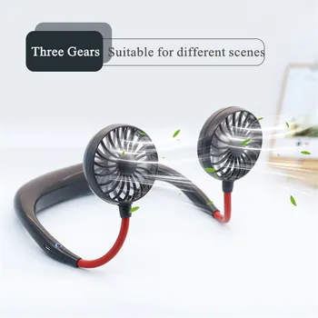 

2019 Fashion Sports Fan Portable Mini USB Charging Fan Rechargeable Lazy Hanging Neck Fan For Home Office Travel