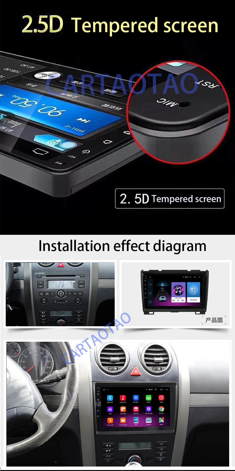 Best 2G + 32G 2DIN Android 8.1 Car DVD Player for Harvard Hover Great Wall H5 H3 Car Radio GPS Navigation WiFi Car Multimedia Player 0