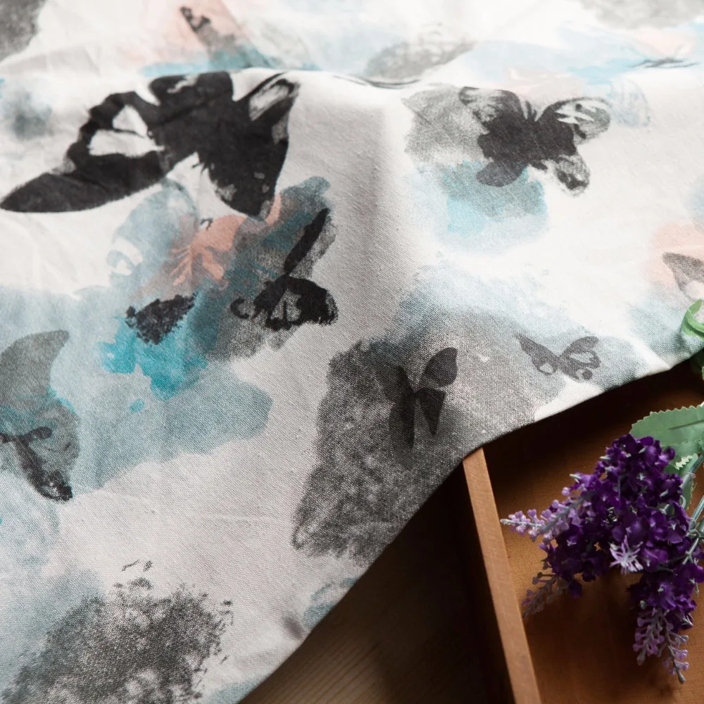 

DIY work cotton fabric Cotton linen fabric for skirts cushion soft cotton for leaning on clothing Retro series fabrics 0.5 mete