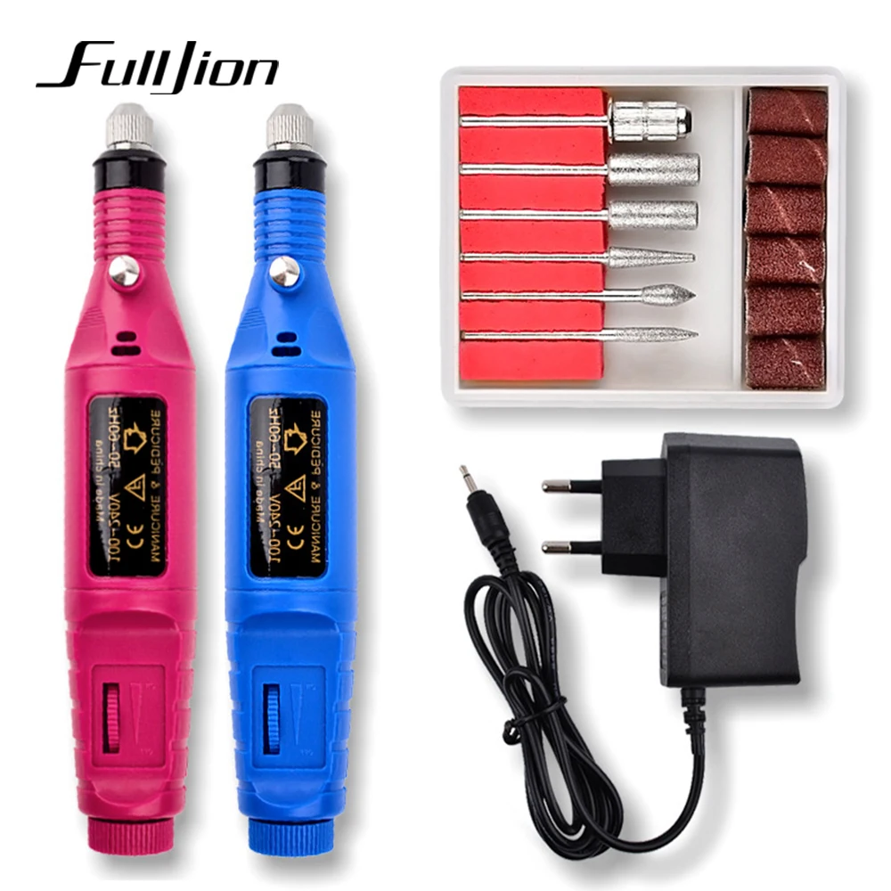 

Fulljion Electric Manicure Machine with Drill Bits Set Nail Cuttes Apparatus Machine for Manicure Pedicure Tools EU US Plug