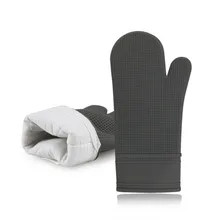 Добавить хлопок утолщенные серые Противоскользящие силиконовые перчатки, перчатки для микроволновой печи, выпечки, теплоизоляция, термостойкие перчатки c