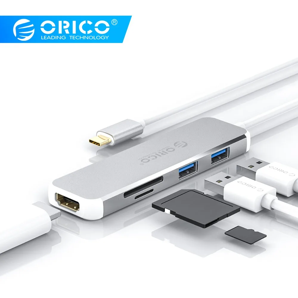 ORICO usb-хаб USB C до 3,0 концентратор HDMI VGA адаптер алюминиевый сплав USB разветвитель для MacBook samsung Galaxy S10 huawei mate 20 Pro