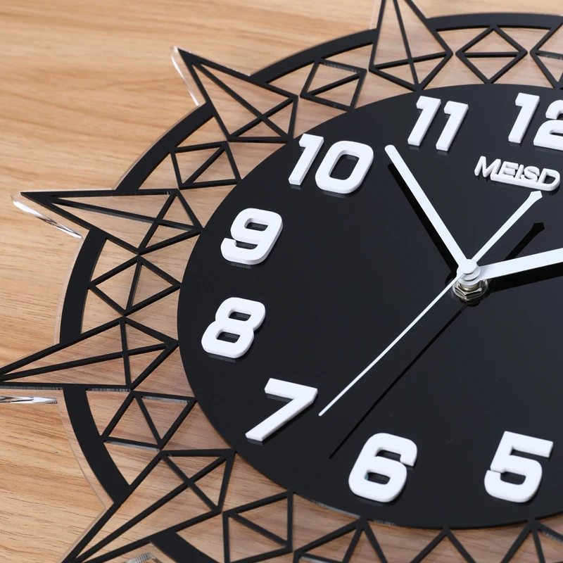 3D большие настенные часы Цифровые Висячие, геометрической формы настенные часы бесшумные современный дизайн часы настенные часы с наклейками на стену