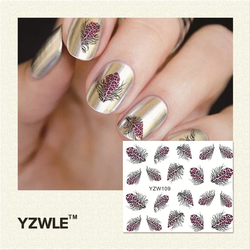 

YZWLE 1 Piece Hot Sale Water Transfer Nails Art Sticker Manicure Decor Tool Cover Nail Wrap Decal (YZW109)