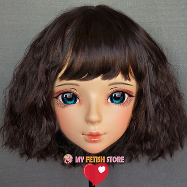 (Shi 05) Женская милая девочка каучуковая полуголовая Kigurumi BJD маска для косплея