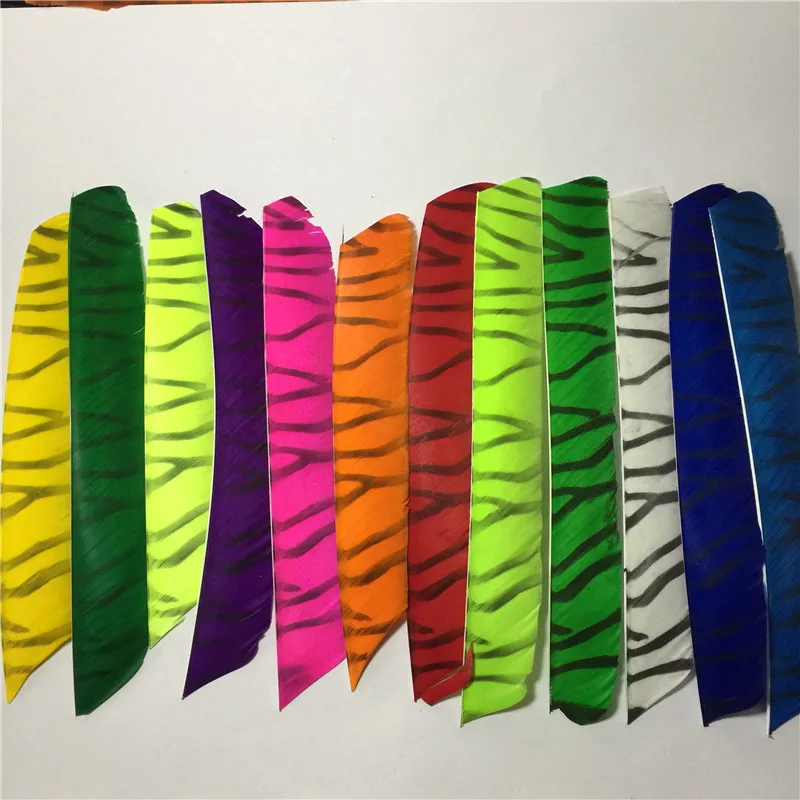 

1000pcs 18~25cm Multicolor Tiger Stripe Full Length Real Turkey Feather For Archery Hunting And Shooting Arrow Bow Vanes